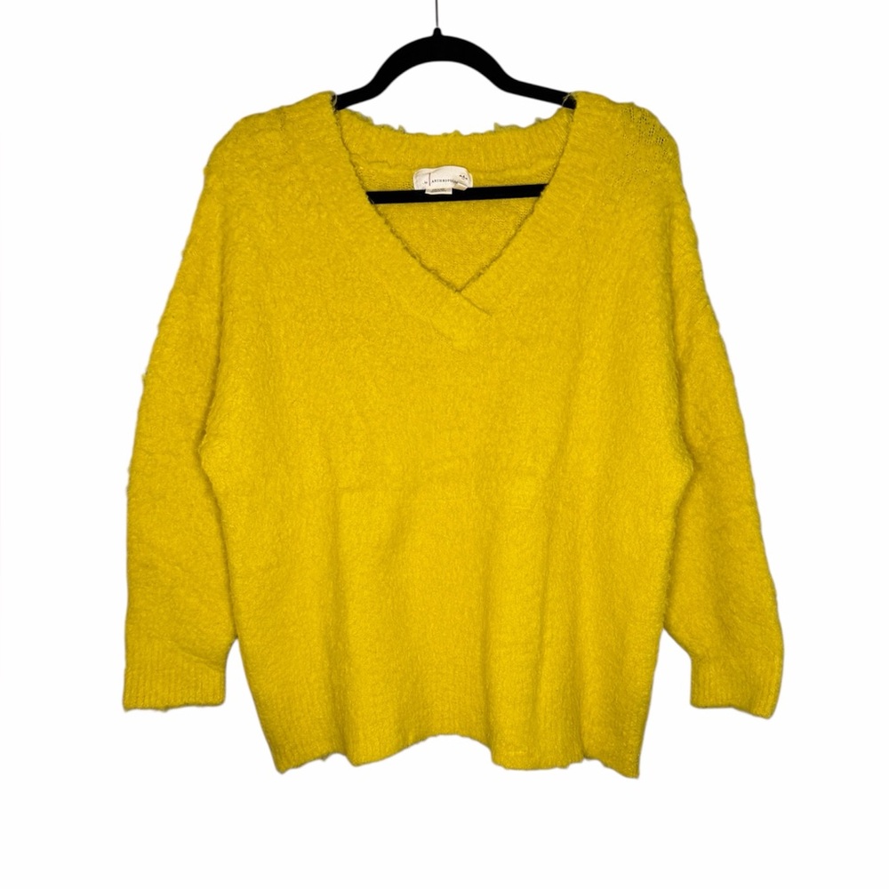NWOT Anthropologie Simone V-neck‎ Marino Wool Alpaca Blend Sweater - Picture 2 of 5